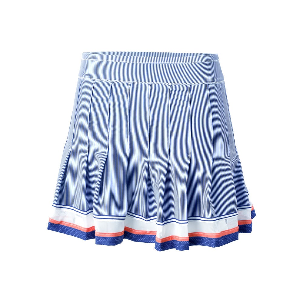 Lucky in Love Long Kinetic Stripe Pleated Jupe Femmes - Bleu , Corail