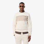Lacoste Lacoste Colorblock Sweat-shirt Hommes - cr&egrave;me, vert