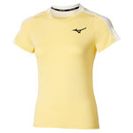 Vêtements de tennis Mizuno Mizuno Daybreakers Printed T-shirt Femmes-Jaune Lemon