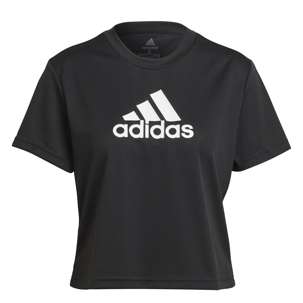 adidas Big Logo Crop T-shirt Femmes - Noir , Blanc
