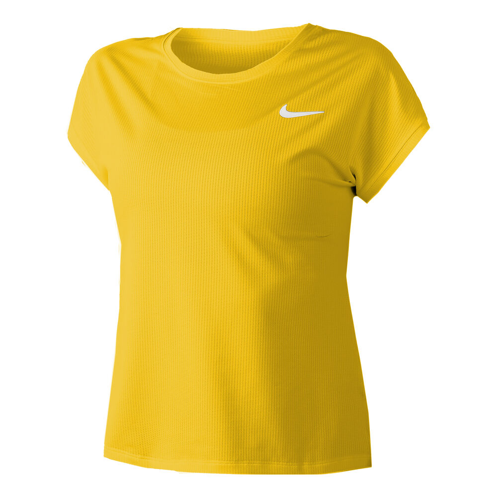 Nike Dri-Fit Victory Court T-shirt Femmes - Jaune Doré, Blanc