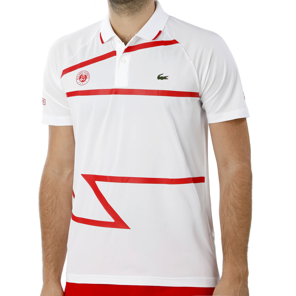 Lacoste Roland Garros Novak Djokovic Polo Hommes - Blanc , Rouge
