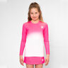 Crew Gradiant Haut Manches Longues Filles-Pink,Blanc