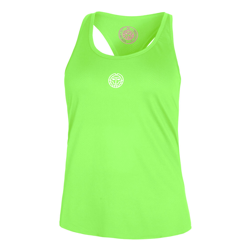 BIDI BADU Mea Tech Débardeur Tank Top Femmes - Vert Fluo , Blanc