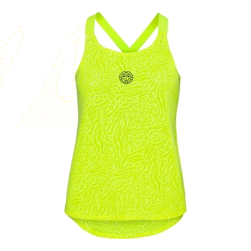 BIDI BADU Maila Bournout Tech Débardeur Tank Top Femmes - Jaunes Fluo , Noir