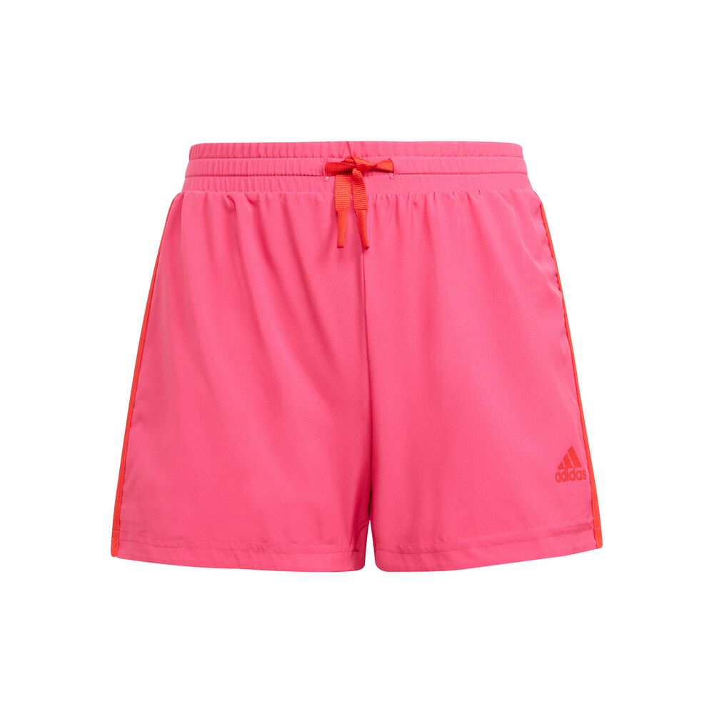 adidas Big Logo 3-Stripes Shorts Filles - Pink , Rouge