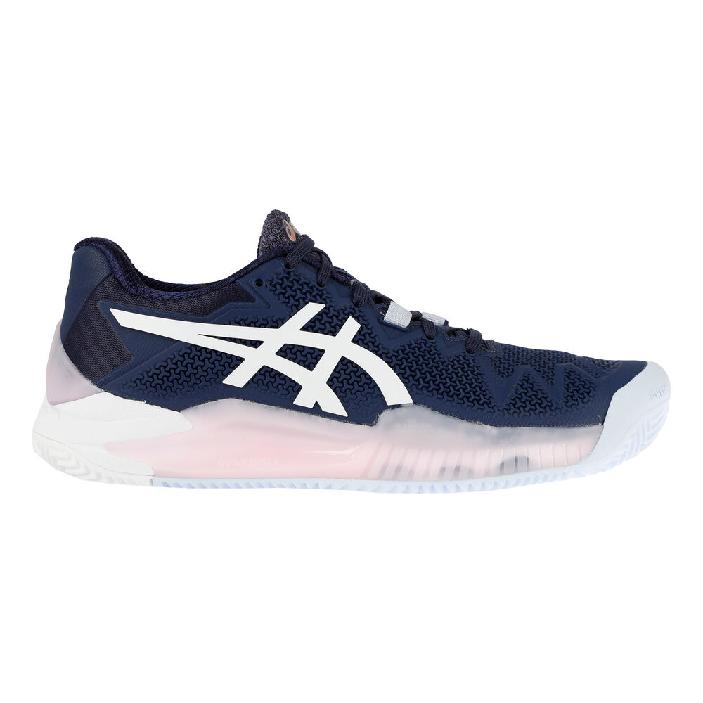 Asics Gel-Resolution 8 Clay Chaussure Terre Battue Femmes - Bleu Foncé , Blanc