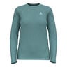 Essential Seamless Crew Neck Haut Manches Longues Femmes-Turquoise