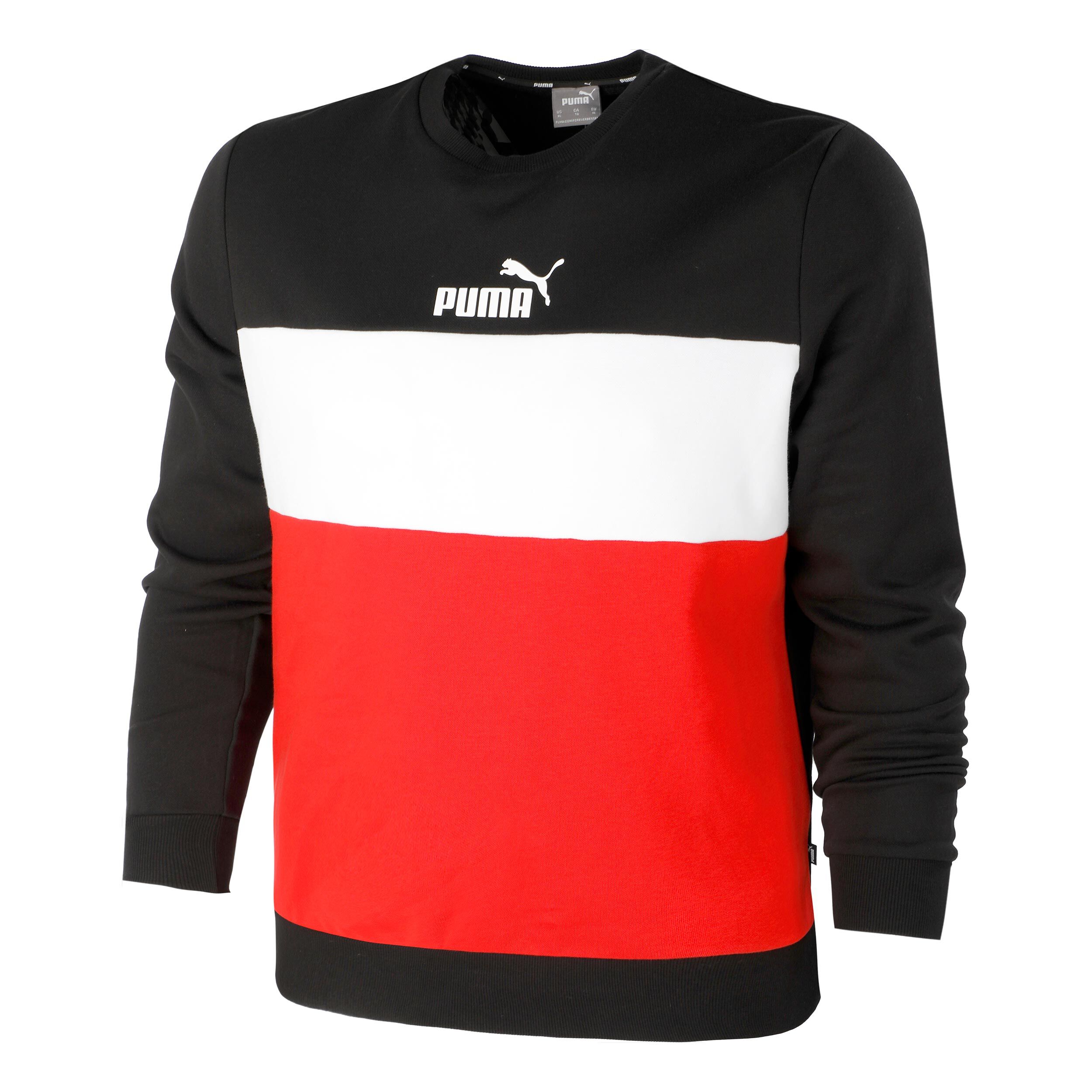 Buy Puma Essential Colorblock Sweat shirt Hommes Noir Rouge online Tennis Point FR