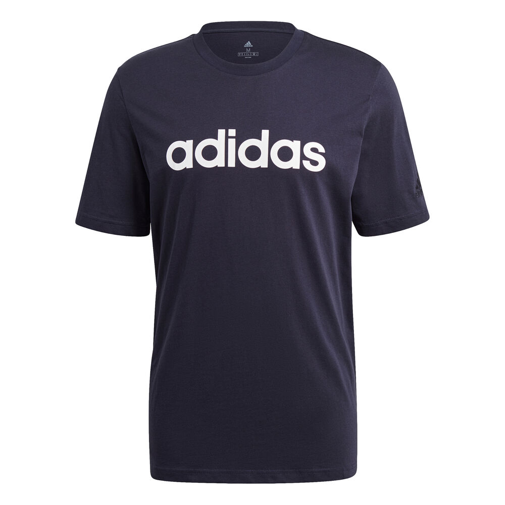 adidas Linear T-shirt Hommes - Bleu Foncé , Blanc