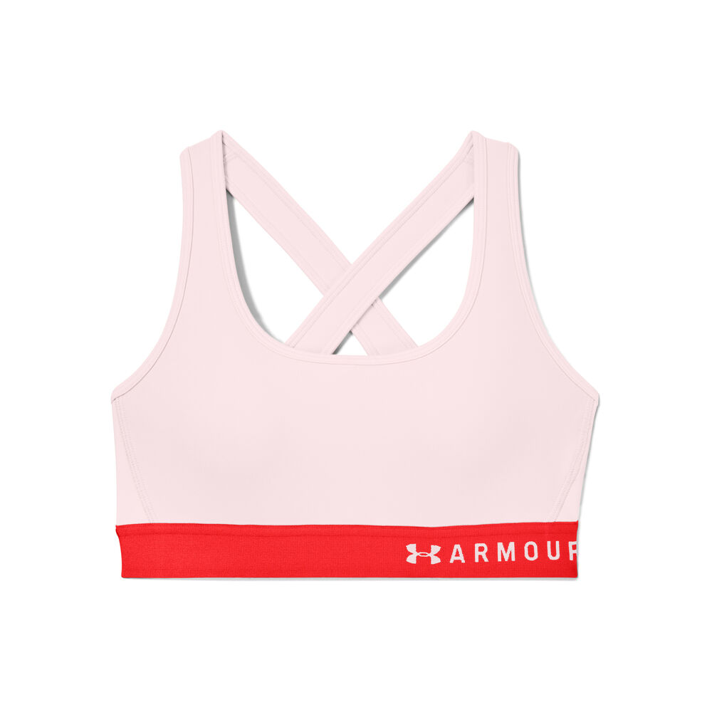 Under Armour Mid Crossback Soutien-gorge Sport Femmes - Rosé, Rouge