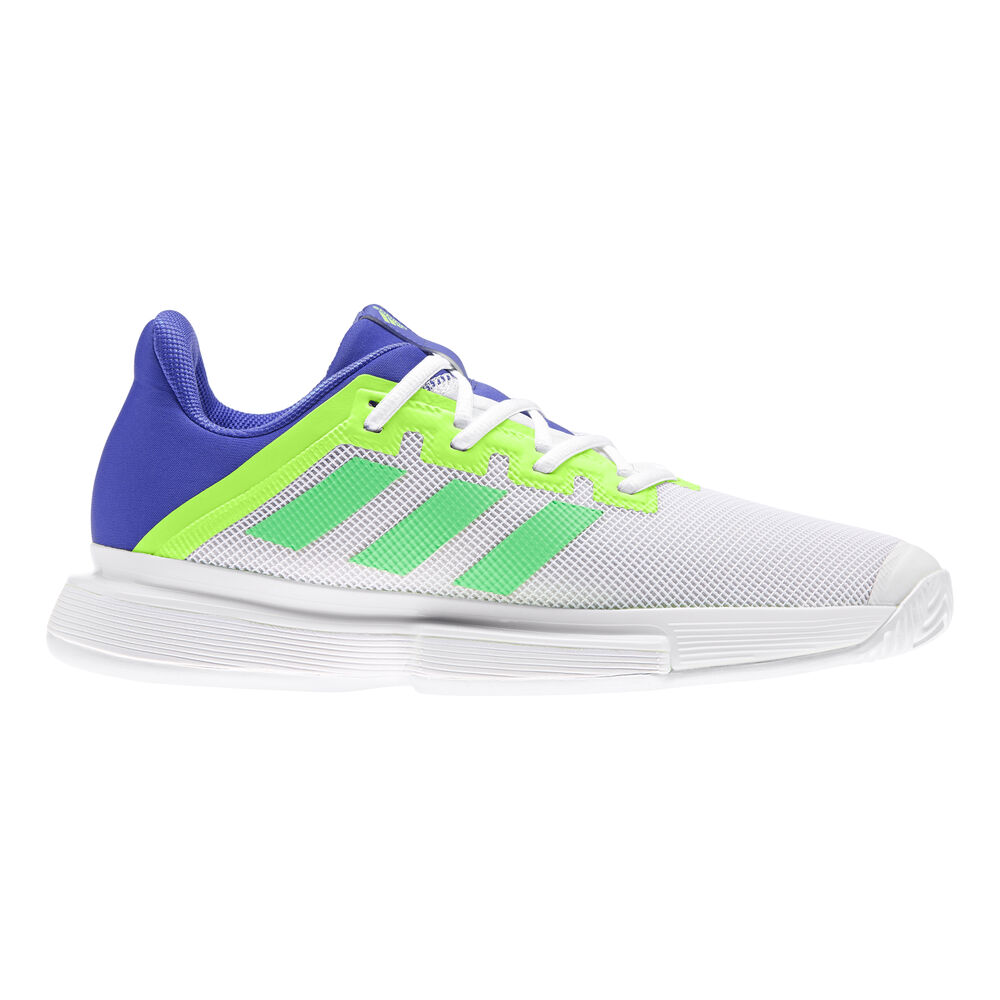 adidas SoleMatch Bounce Chaussures Toutes Surfaces Hommes - Blanc , Vert Fluo