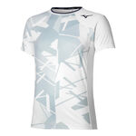 Vêtements de tennis Mizuno Mizuno Daybreakers Shadow Graphic T-shirt Hommes-Blanc,Gris