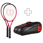 Lot De Raquettes Wilson 2x Clash 100 Pro V2.0 plus Schlägertasche