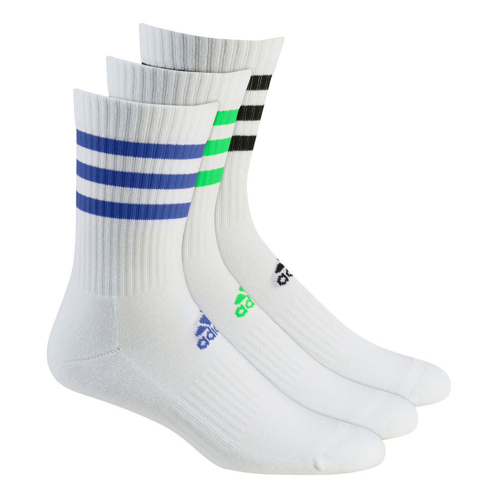 adidas 3-Stripes Cushioning Crew Chaussettes De Sport - Blanc , Multicouleur