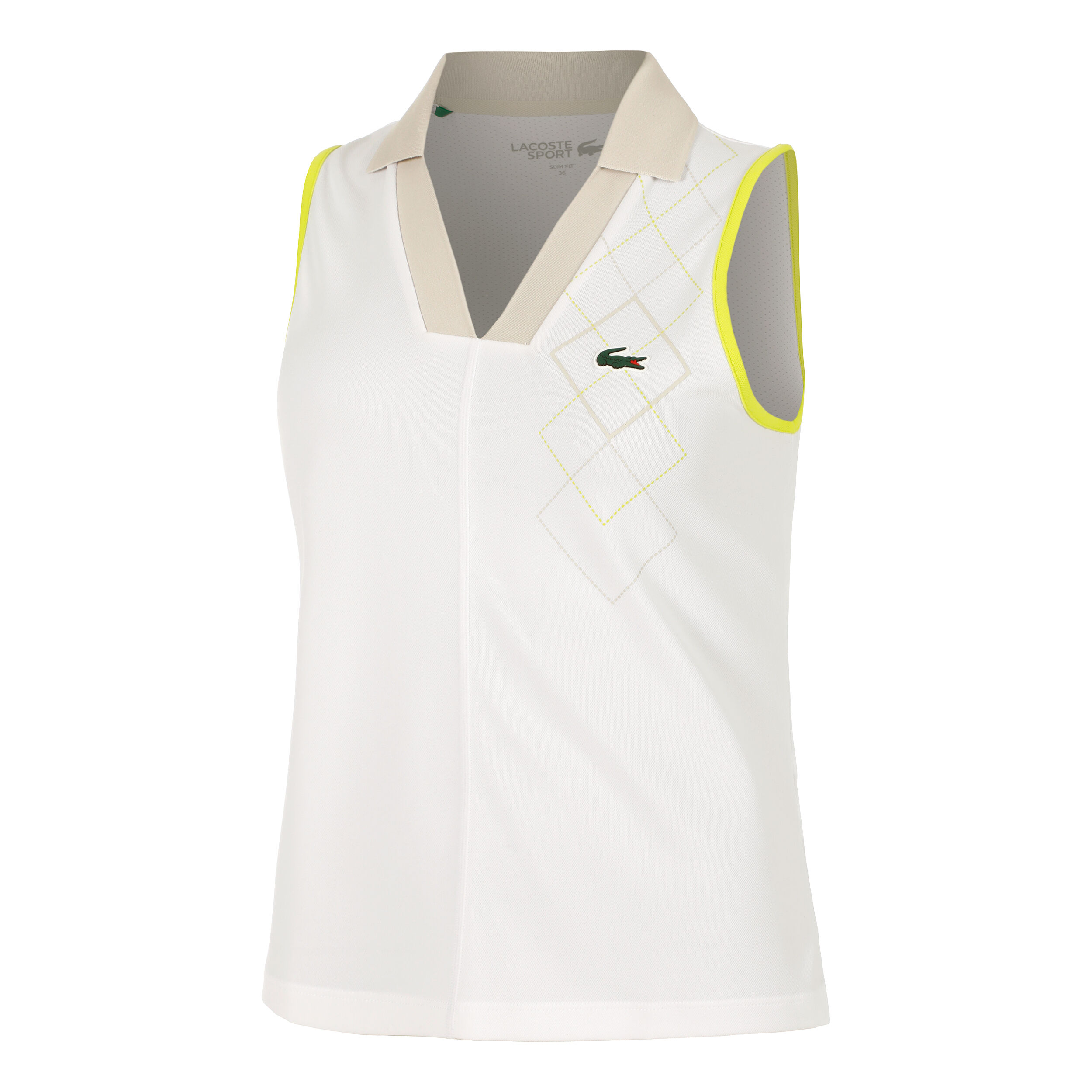 Polo Femmes Blanc Jaune