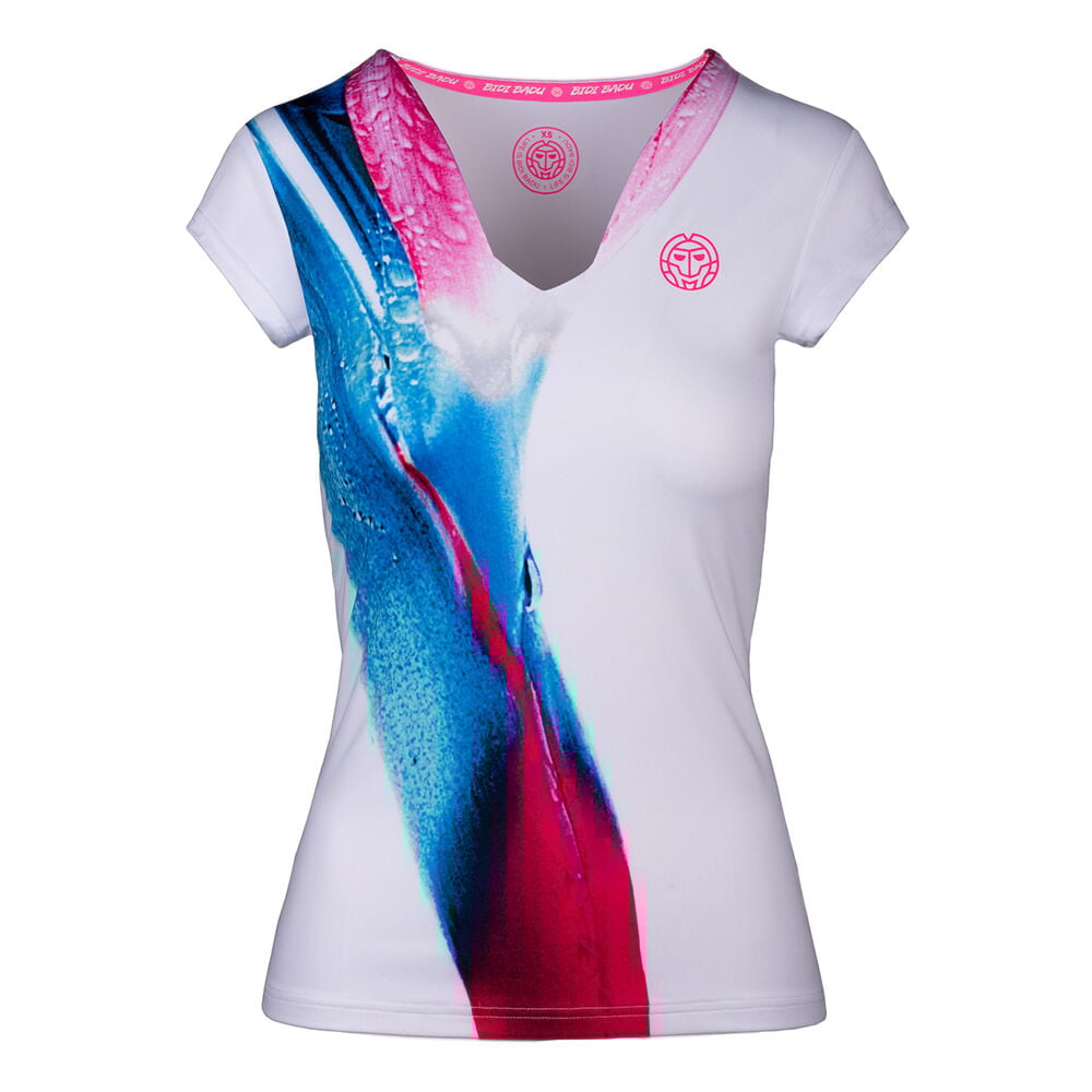 BIDI BADU Bella 2.0 Tech V-Neck T-shirt Femmes - Blanc , Multicouleur