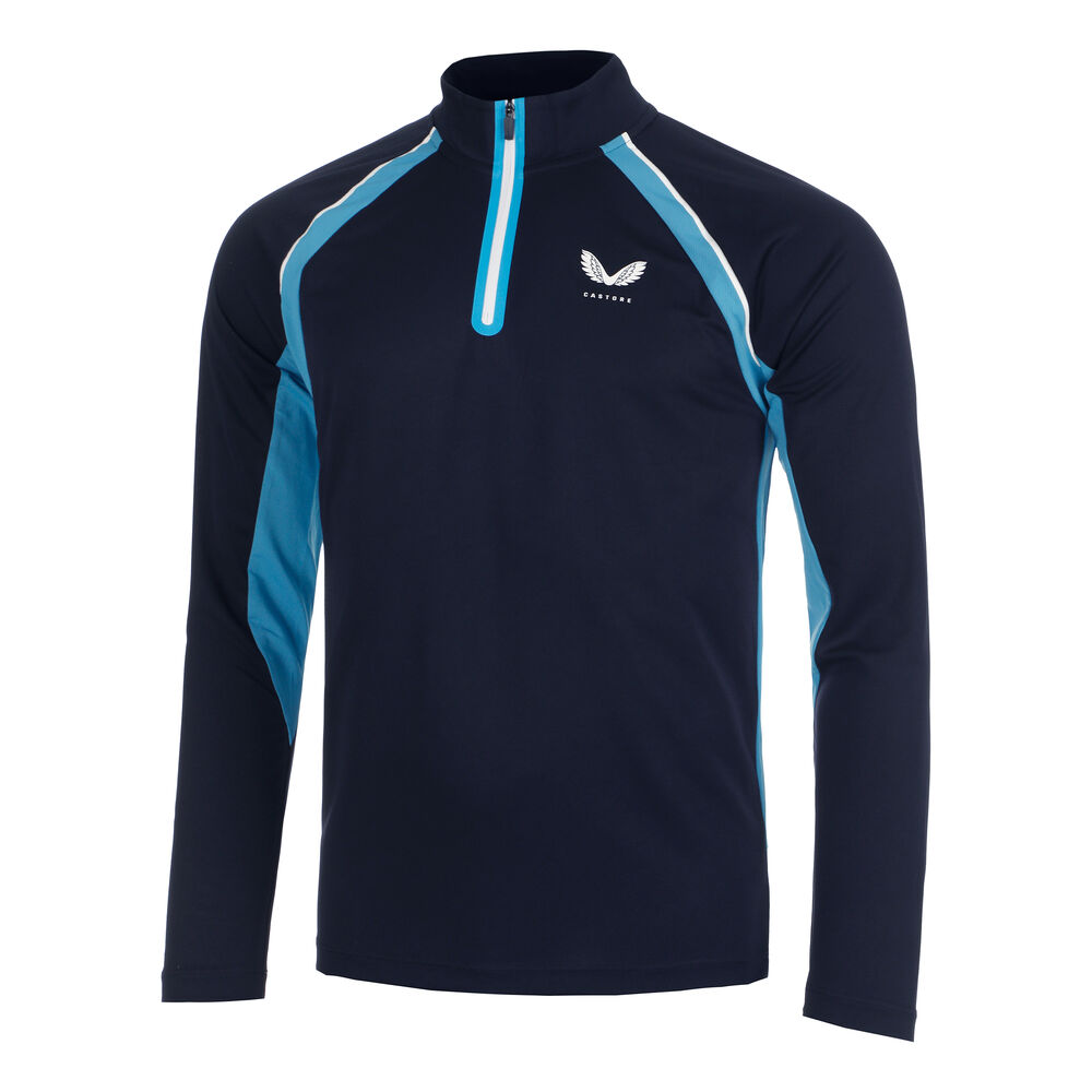 Castore Aeromesh 1/4 Zip Haut Manches Longues Hommes - Bleu Foncé