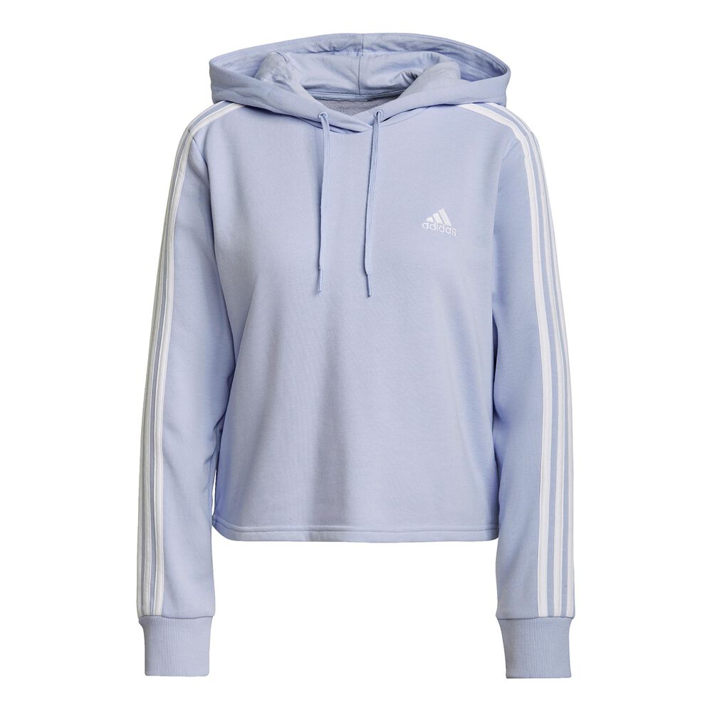 adidas 3-Stripes FT Crop Sweat à Capuche Femmes - Lilas , Blanc