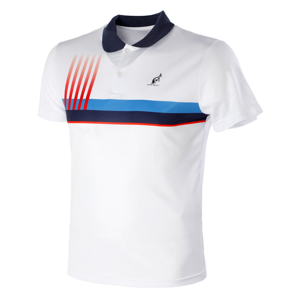 Australian Printed Stripes Polo Hommes - Blanc , Multicouleur