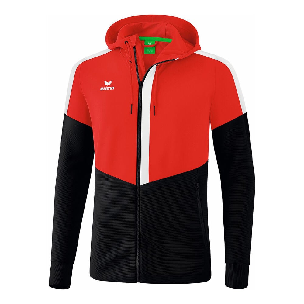Erima Squad Hooded Veste De Survêtement Hommes - Rouge , Noir