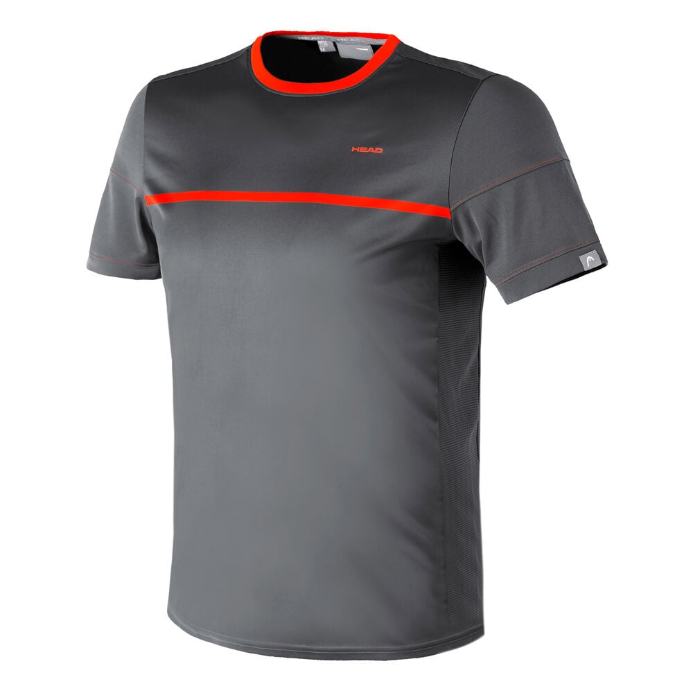 HEAD Radical T-shirt Edition Spéciale Hommes - Gris Foncé, Rouge Clair