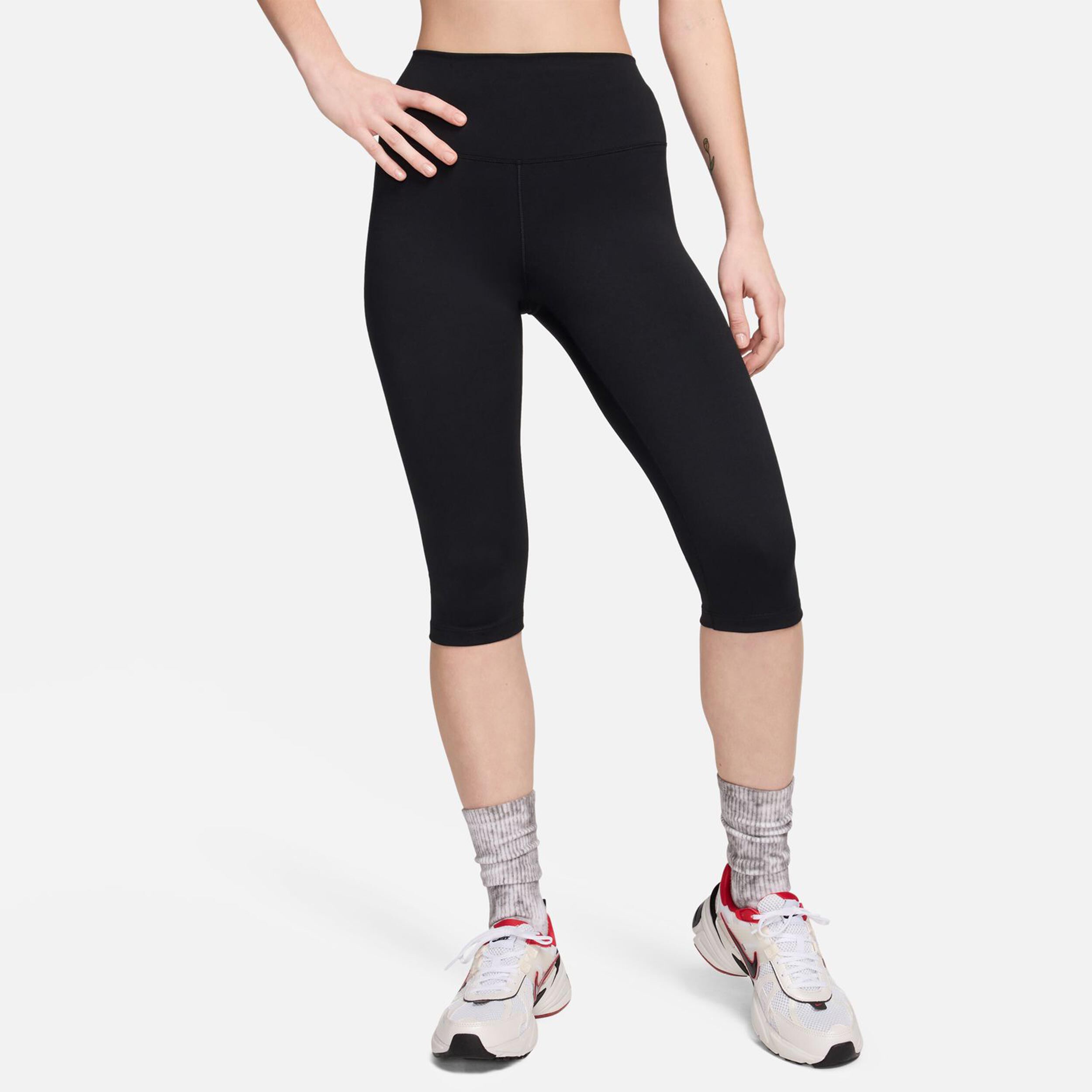 Dri Fit One High Waisted Capri Collant Tight Femmes Noir