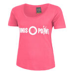 V&ecirc;tements Tennis-Point Tennis-Point Basic Cotton T-shirt Femmes-Pink,Blanc
