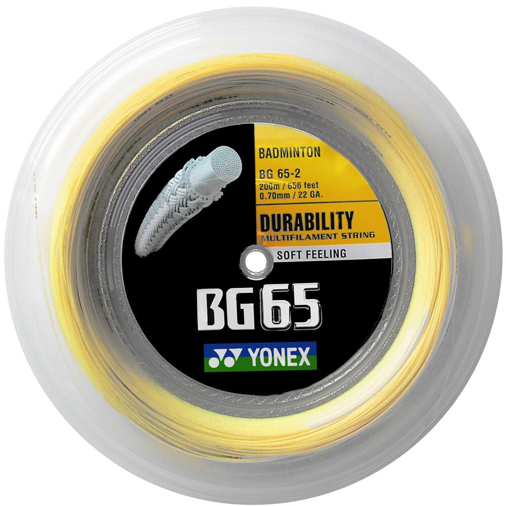 Yonex BG65 Bobine De Cordage Badminton 200m - Jaune