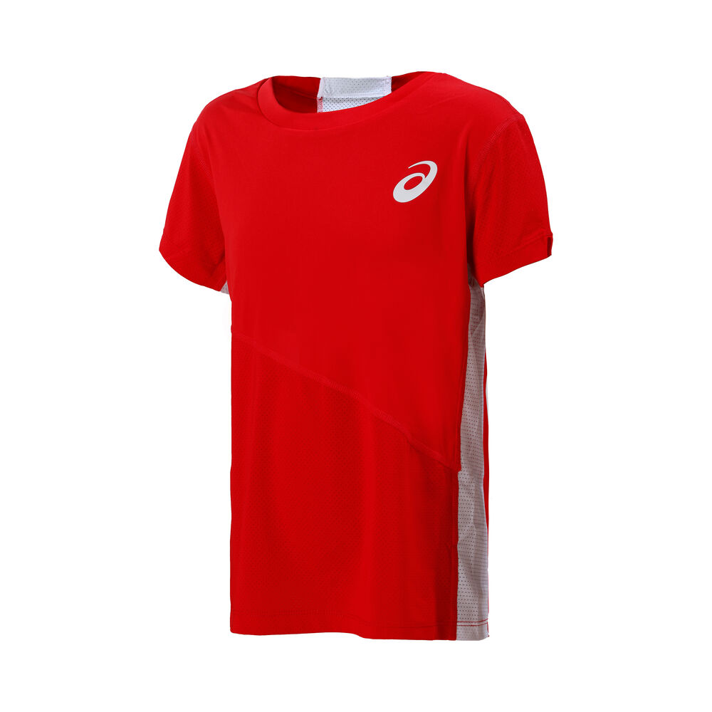 Asics Club T-shirt Garçons - Rouge , Blanc