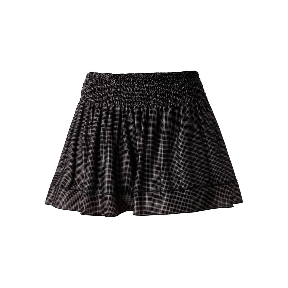 Lucky in Love Long Grid Smocked Jupe Femmes - Noir