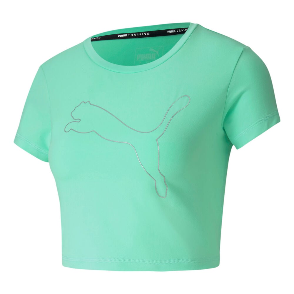 Puma Feel It Crop T-shirt Femmes - Turquoise , Argent