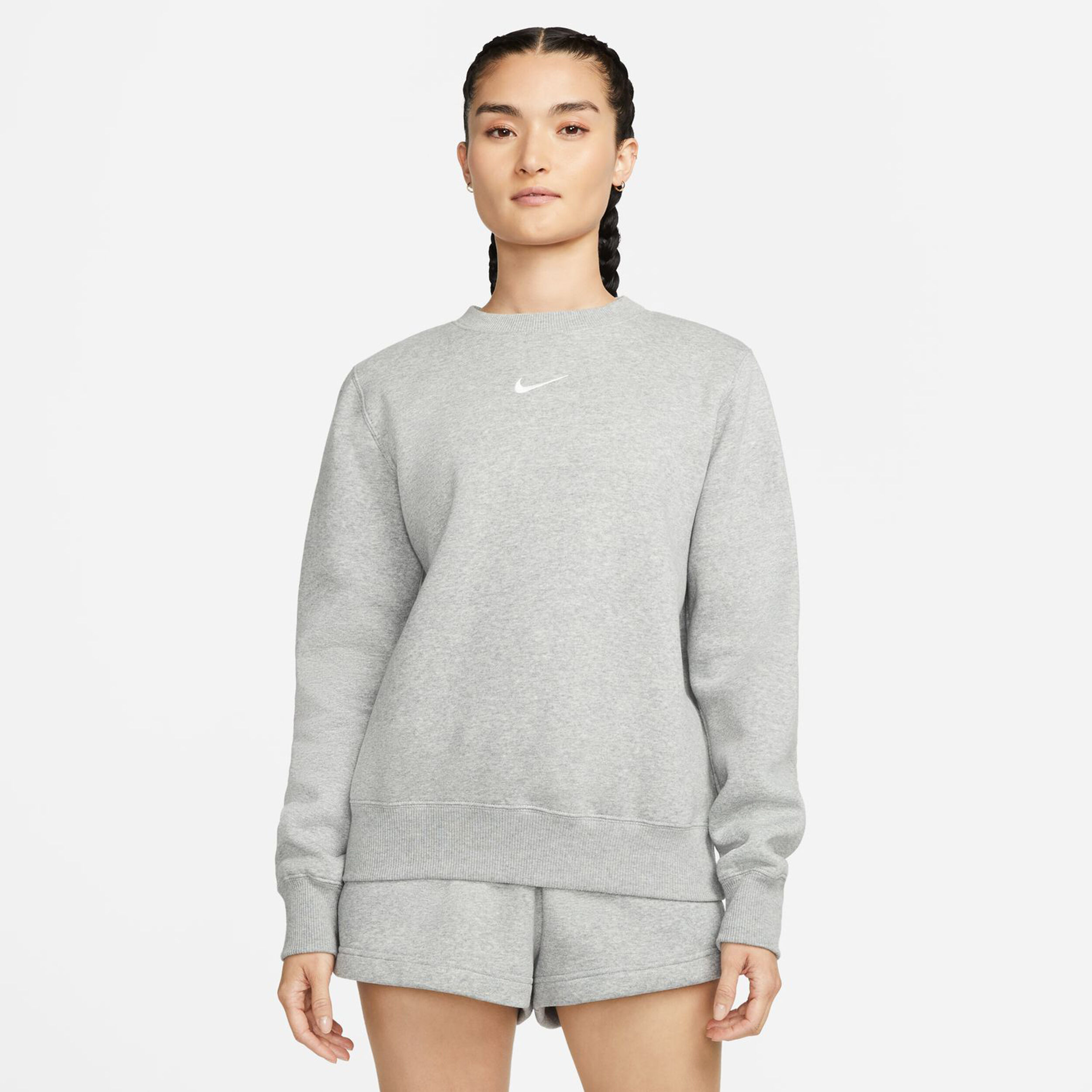 Buy Nike Phoenix Fleece Crew T shirt Femmes Gris Fonce Gris online Tennis Point FR