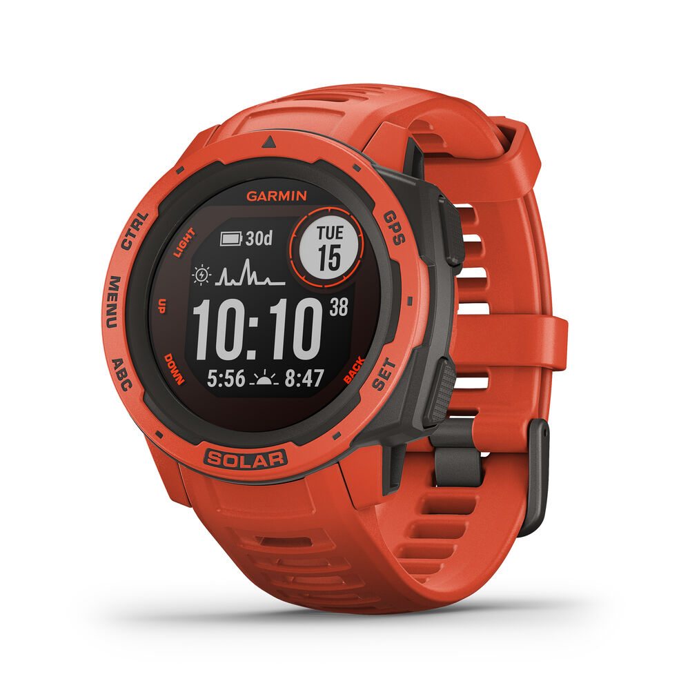 Garmin Instinct Solar Montre Pulsomètre - Rouge , Gris Foncé
