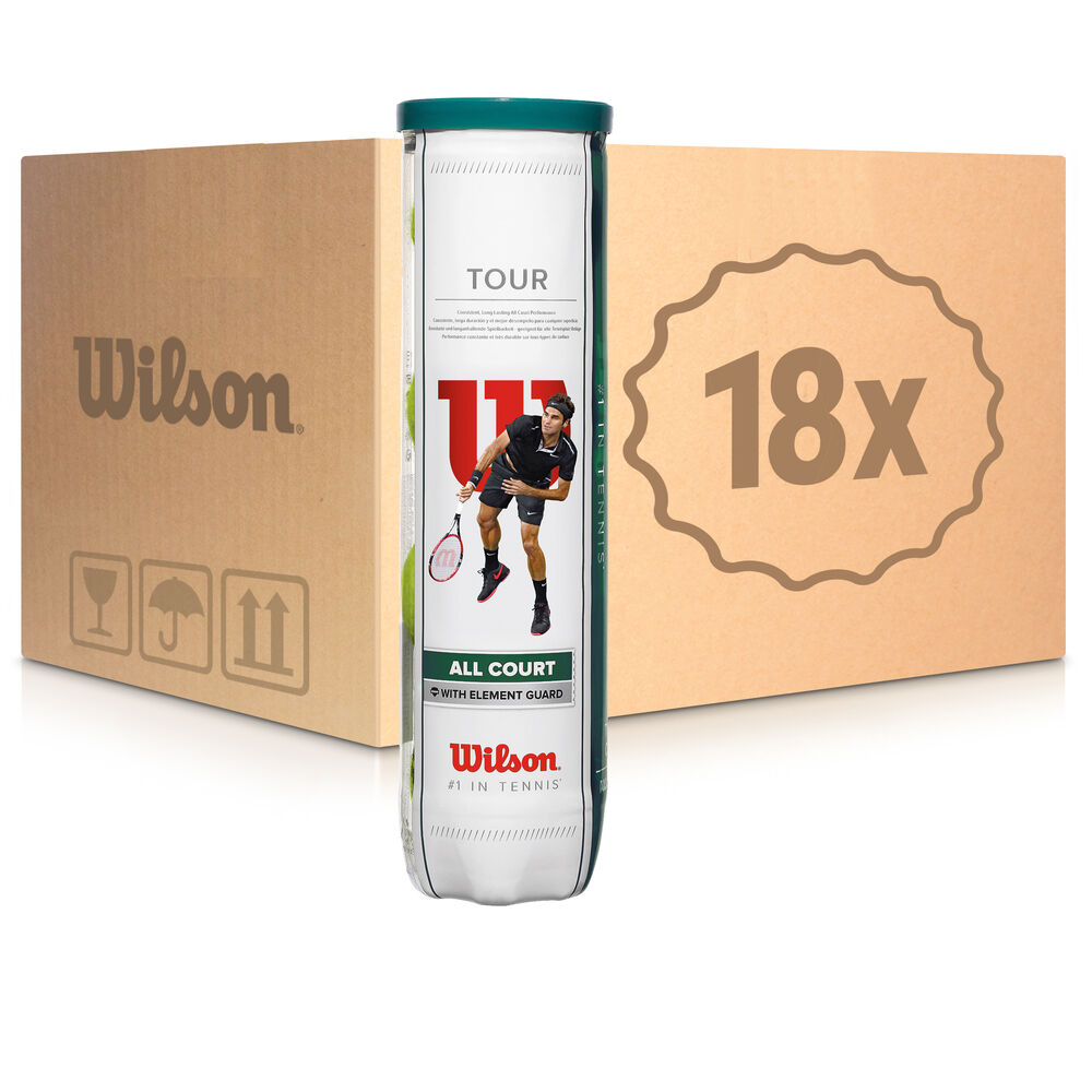 Wilson Tour All Court 18 Tubes De 4 En Carton