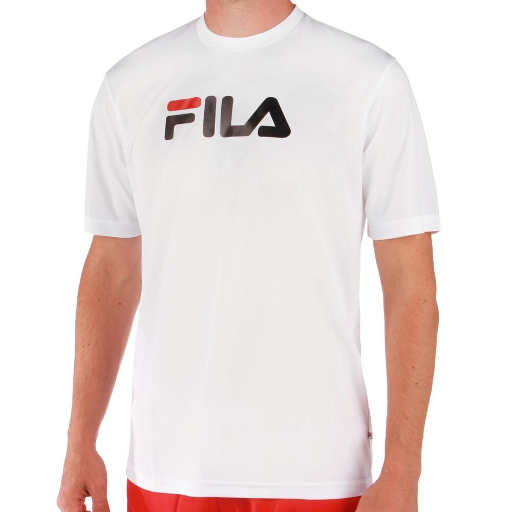 Fila Logo T-shirt Hommes - Blanc , Bleu Foncé