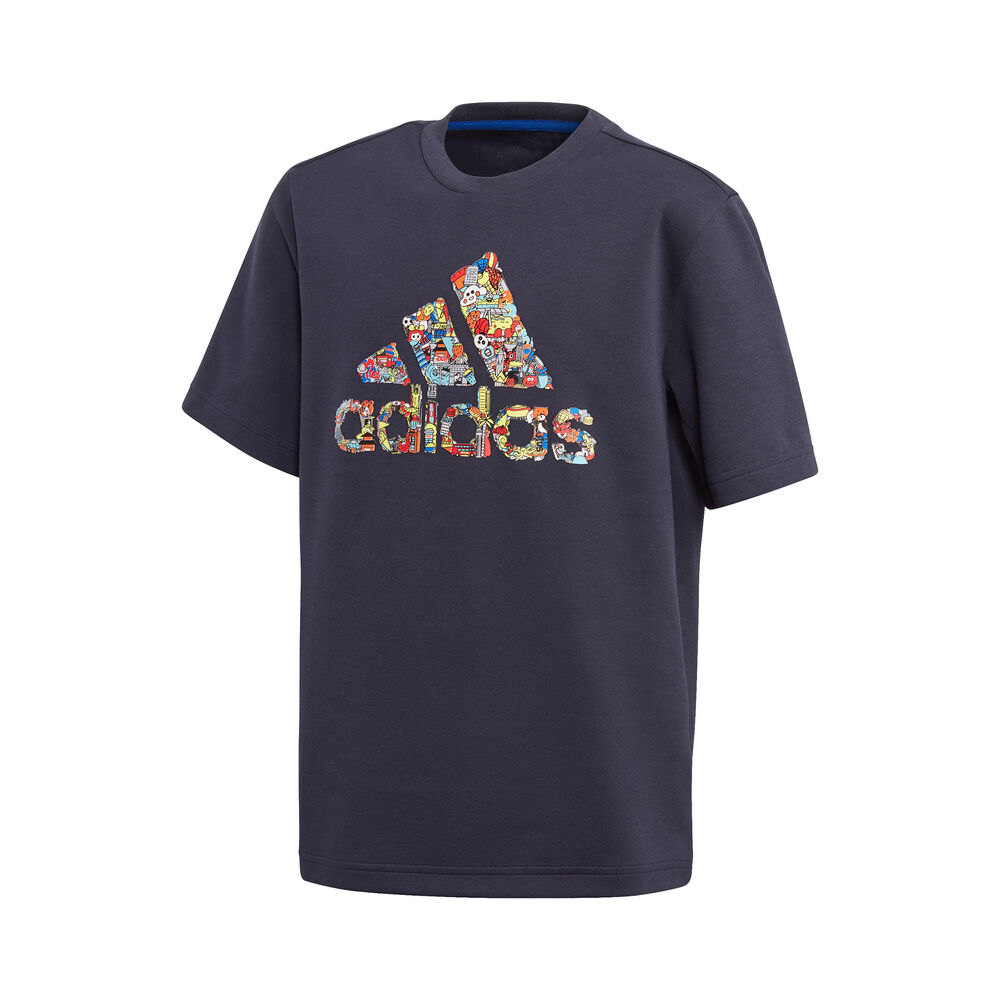 adidas Art T-shirt Garçons - Bleu Foncé , Multicouleur
