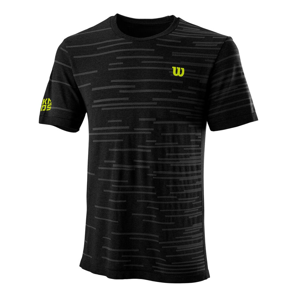 Wilson Kaos Rapide Seamless Crew T-shirt Hommes - Noir , Gris