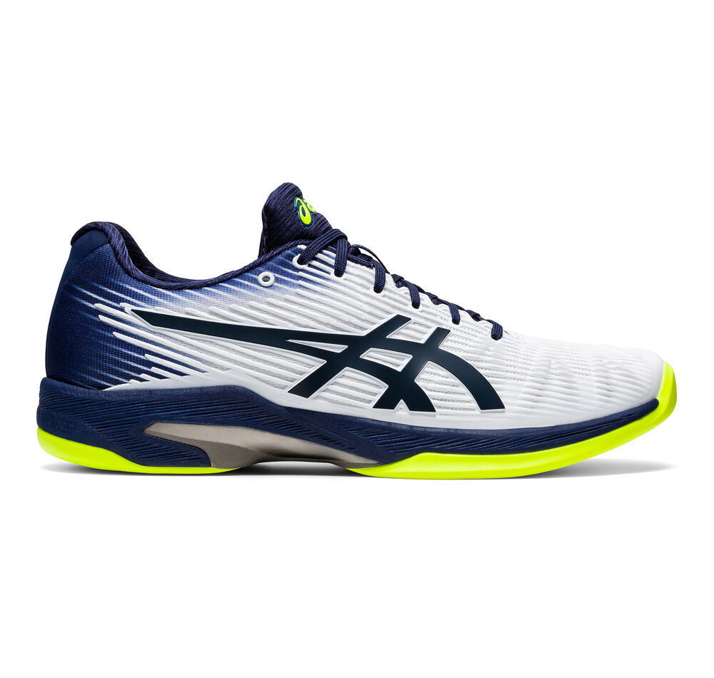 Asics Solution Speed FF Indoor Chaussure Moquette Hommes - Blanc , Bleu Foncé