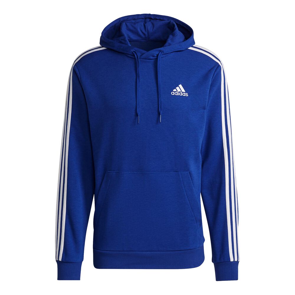 adidas 3-Stripes French Terry Sweat à Capuche Hommes - Bleu , Blanc