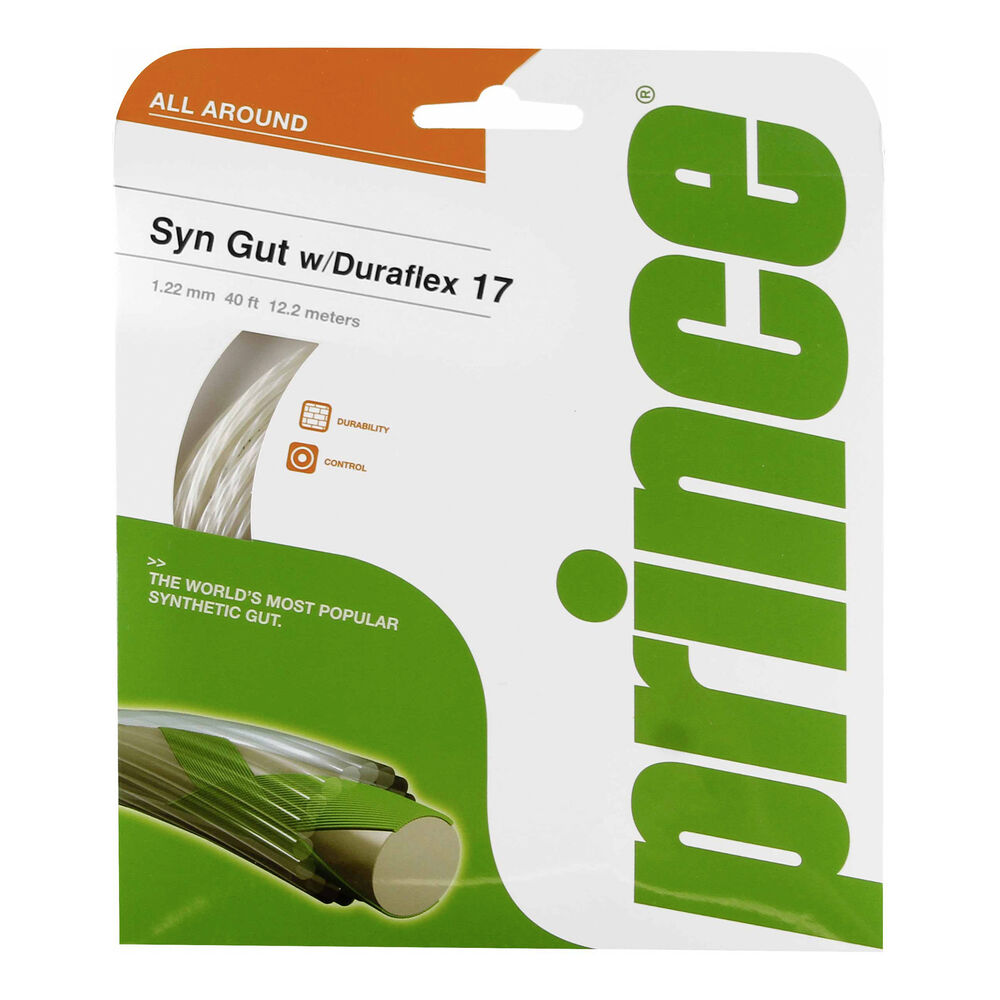Prince Synthetic Gut Duraflex Cordage En Garniture 12,2m - Blanc