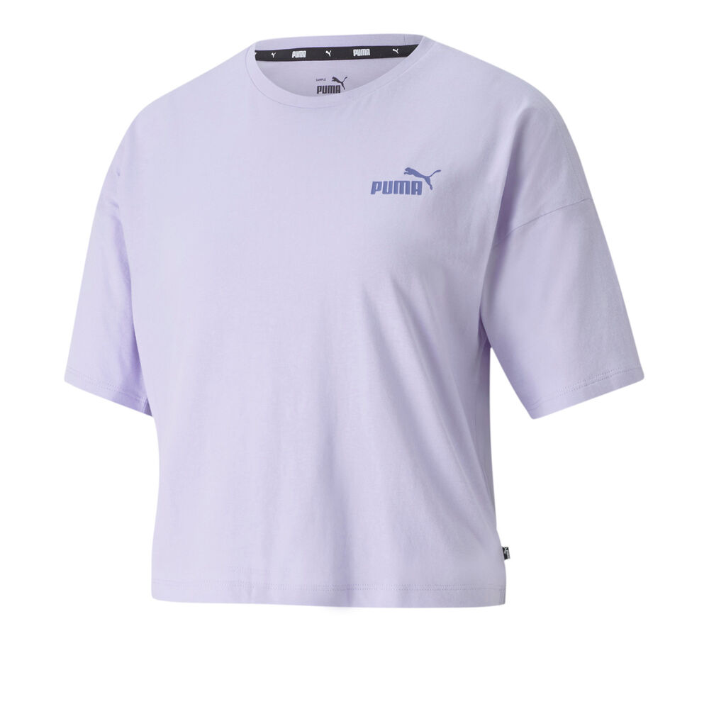 Puma Essential Cropped Small Logo T-shirt Femmes - Lilas , Bleu