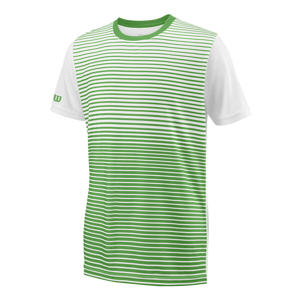 Wilson Team Striped Crew T-shirt Garçons - Vert , Blanc