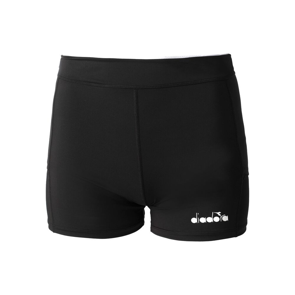 Diadora Pocket Short Avec Poche-balles Femmes - Noir , Blanc
