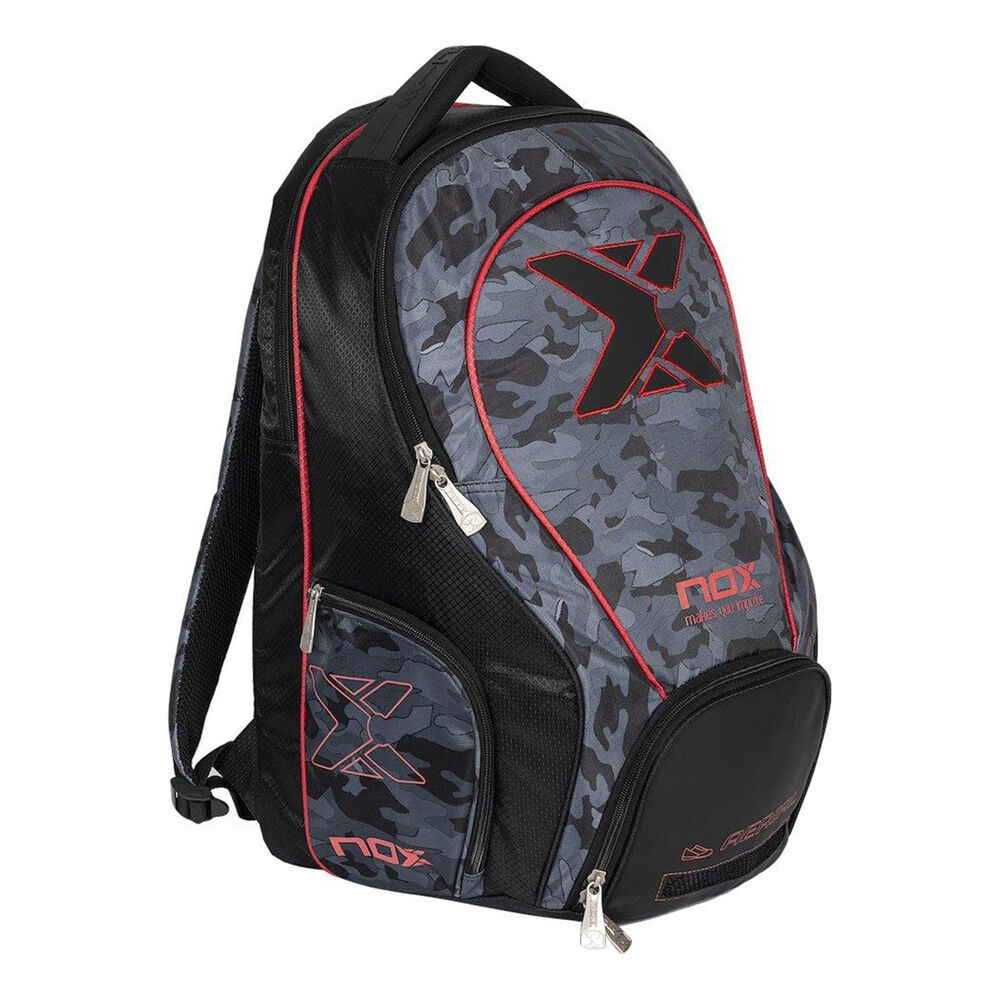 NOX Camu Backpack Sac De Sport Padel - Noir , Rouge Fluo