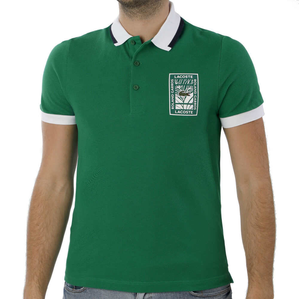 Lacoste Roland Garros Lifestyle Polo Hommes - Vert Foncé , Blanc