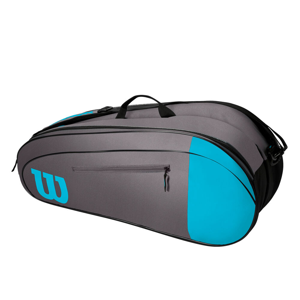 Wilson Team Housse De Raquette Lot De 6 - Gris Foncé, Turquoise