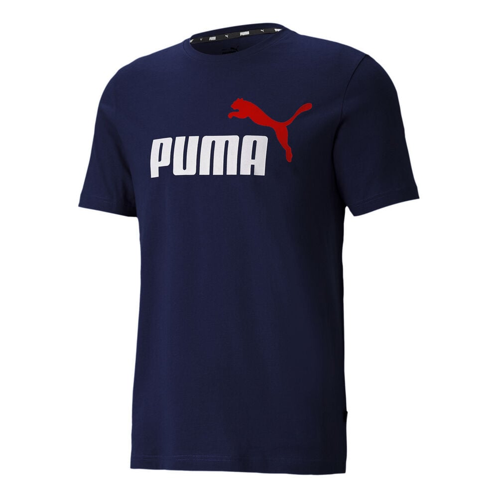 Puma Essential 2 Col Logo T-shirt Hommes - Bleu Foncé , Blanc