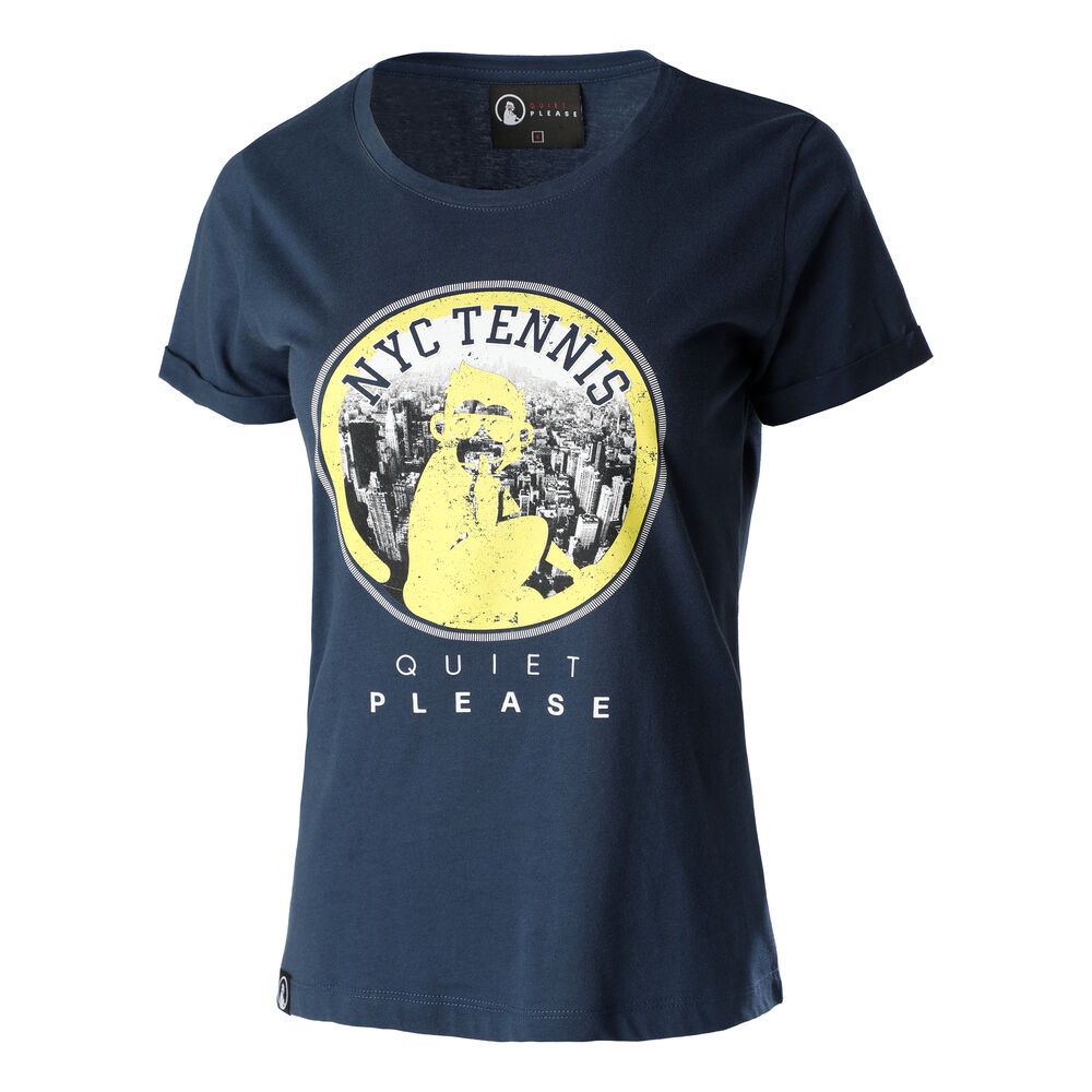 Quiet Please NYC T-shirt Femmes - Bleu Foncé , Multicouleur
