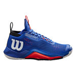 Chaussures de tennis Wilson Wilson Rush Pro Tour MID Chaussures Toutes Surfaces Hommes-Bleu Fonc&eacute;,Noir